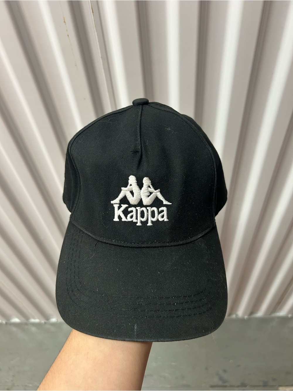 Kappa Black Cap with White Embroidered Logo
